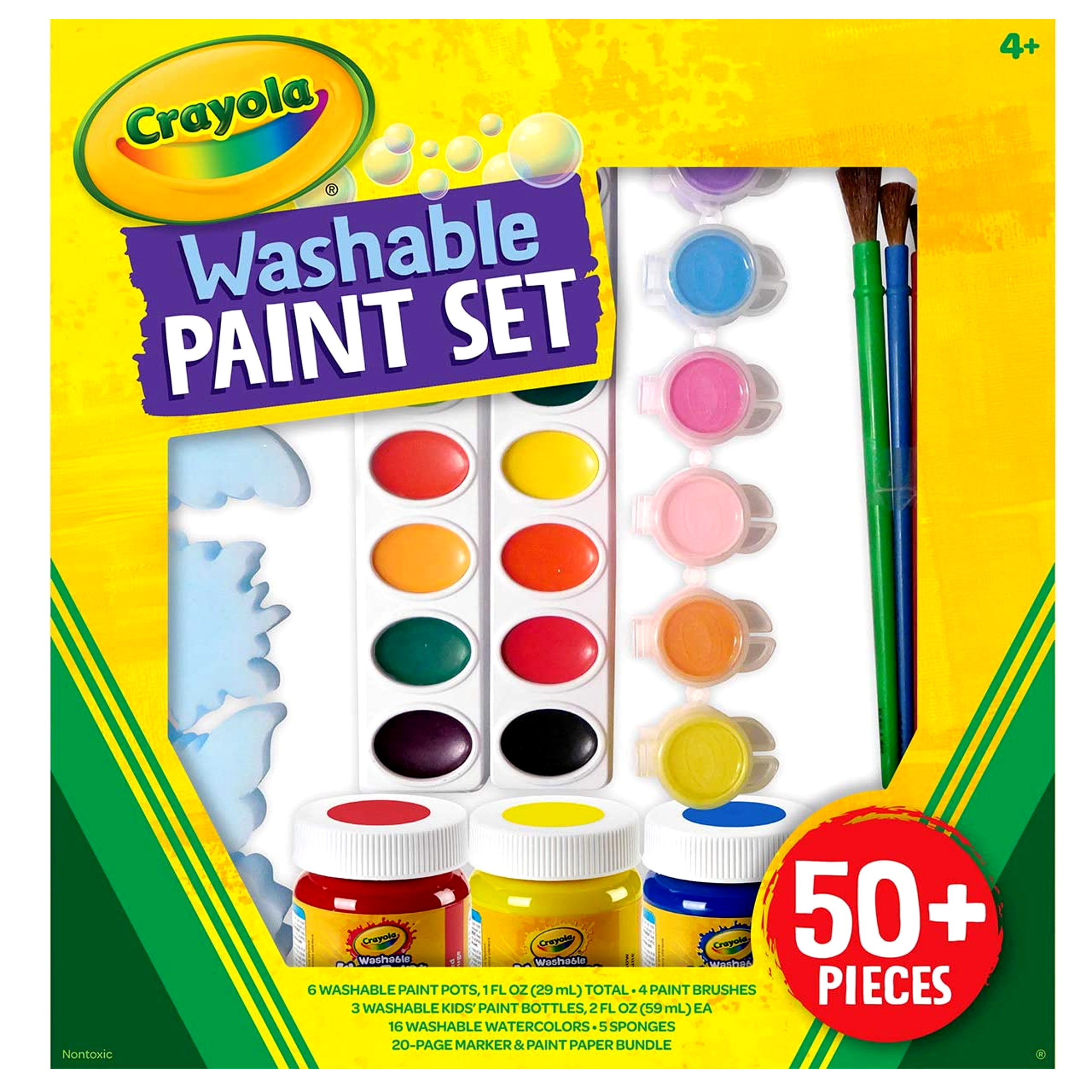 Crayola Washable Paint Set, Over 50 Pieces, Gift for Kids